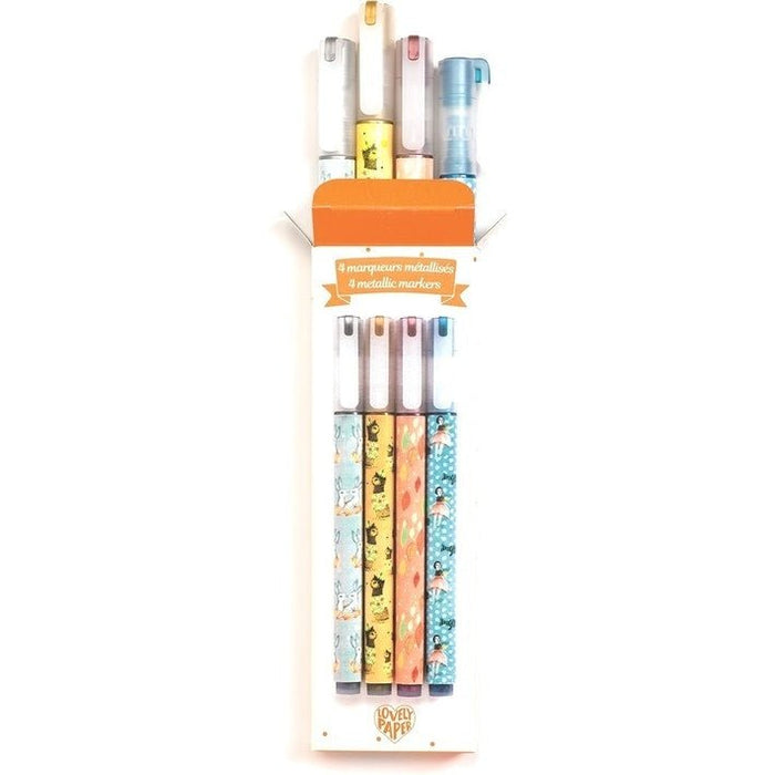 4 Elodie Metallic Marker von Djeco - pilzessono.shop - zauberhafte Kinderdinge