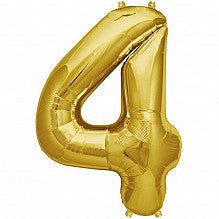 4 Folienballon gold Zahl - pilzessono.shop - zauberhafte Kinderdinge