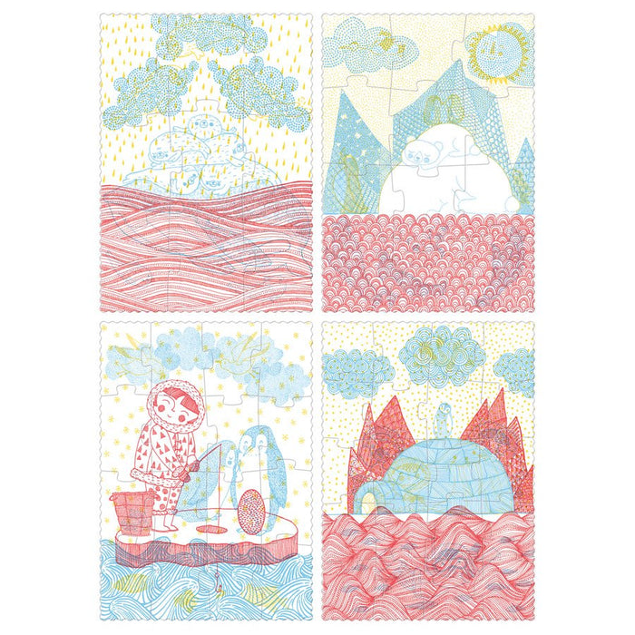 4 magische Puzzles IM IGLOO - pilzessono.shop - zauberhafte Kinderdinge