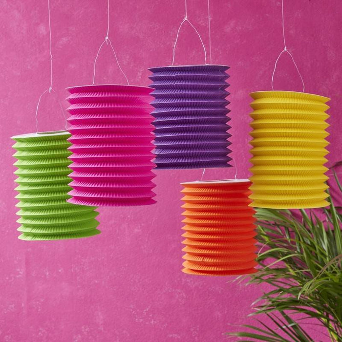 5 Papierlaternen in verschiedenen Farben - pilzessono.shop - zauberhafte Kinderdinge