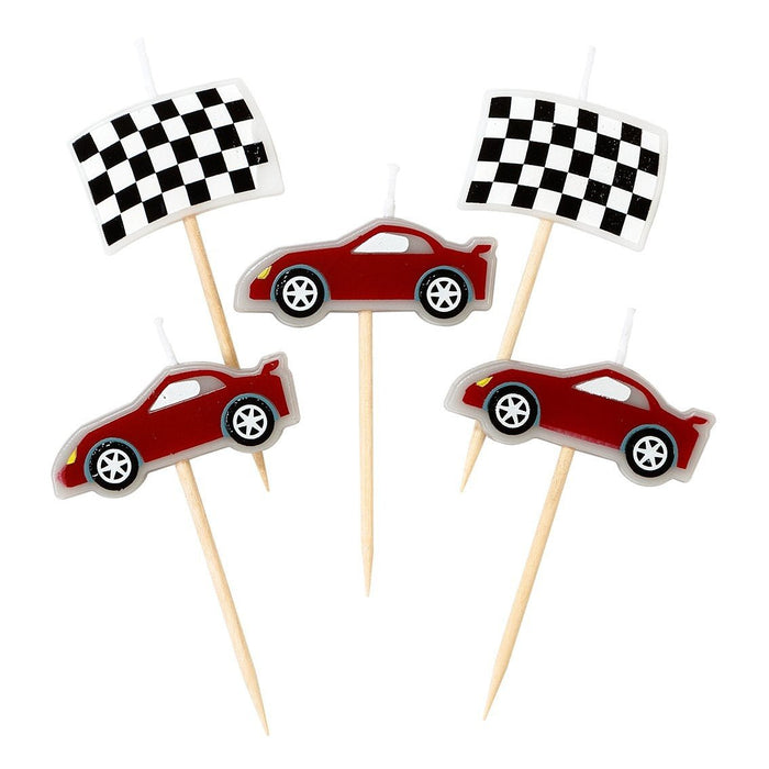 5Stk Kerzen Rennautos von Talking Tables - pilzessono.shop - zauberhafte Kinderdinge
