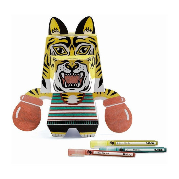 7+ 3D Figur Arty Paper Mister Uppercut mit Metallmarker von Djeco - pilzessono.shop - zauberhafte Kinderdinge