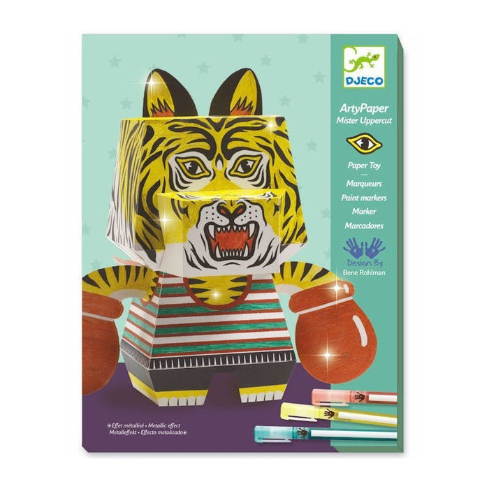 7+ 3D Figur Arty Paper Mister Uppercut mit Metallmarker von Djeco - pilzessono.shop - zauberhafte Kinderdinge
