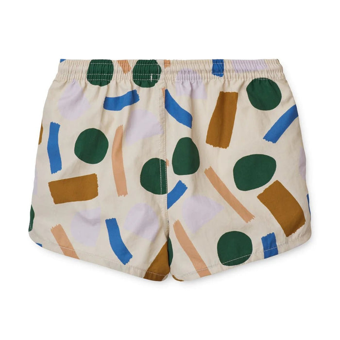 Aiden Printed Board Shorts in paint stroke / Sandy - pilzessono.shop - zauberhafte Kinderdinge