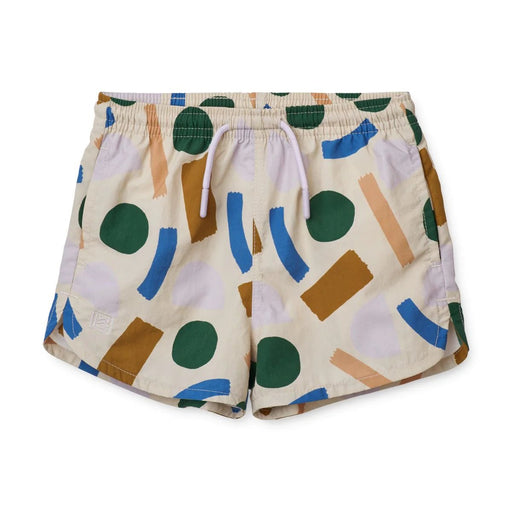 Aiden Printed Board Shorts in paint stroke / Sandy - pilzessono.shop - zauberhafte Kinderdinge