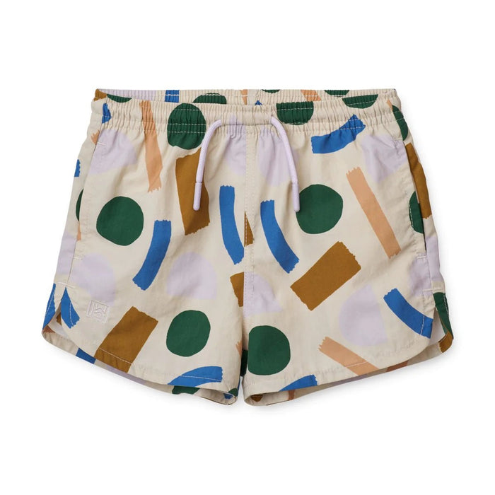 Aiden Printed Board Shorts in paint stroke / Sandy - pilzessono.shop - zauberhafte Kinderdinge