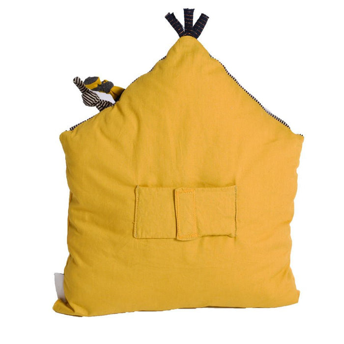 Aktivitäten Kissen Gelb von Moulin Roty - pilzessono.shop - zauberhafte Kinderdinge