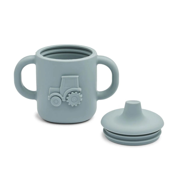 Amelio Sippy Cup Blue Fog | Trinkbecher Traktor von Liewood - pilzessono.shop - zauberhafte Kinderdinge