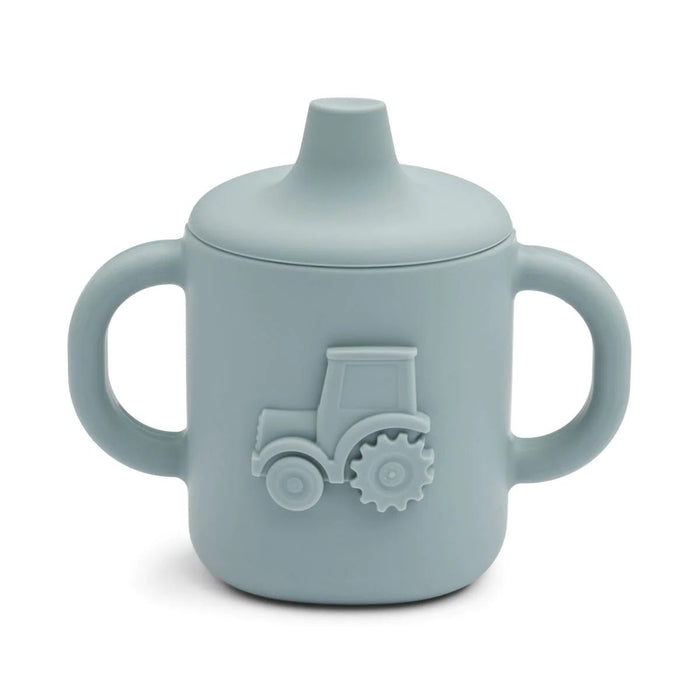 Amelio Sippy Cup Blue Fog | Trinkbecher Traktor von Liewood - pilzessono.shop - zauberhafte Kinderdinge