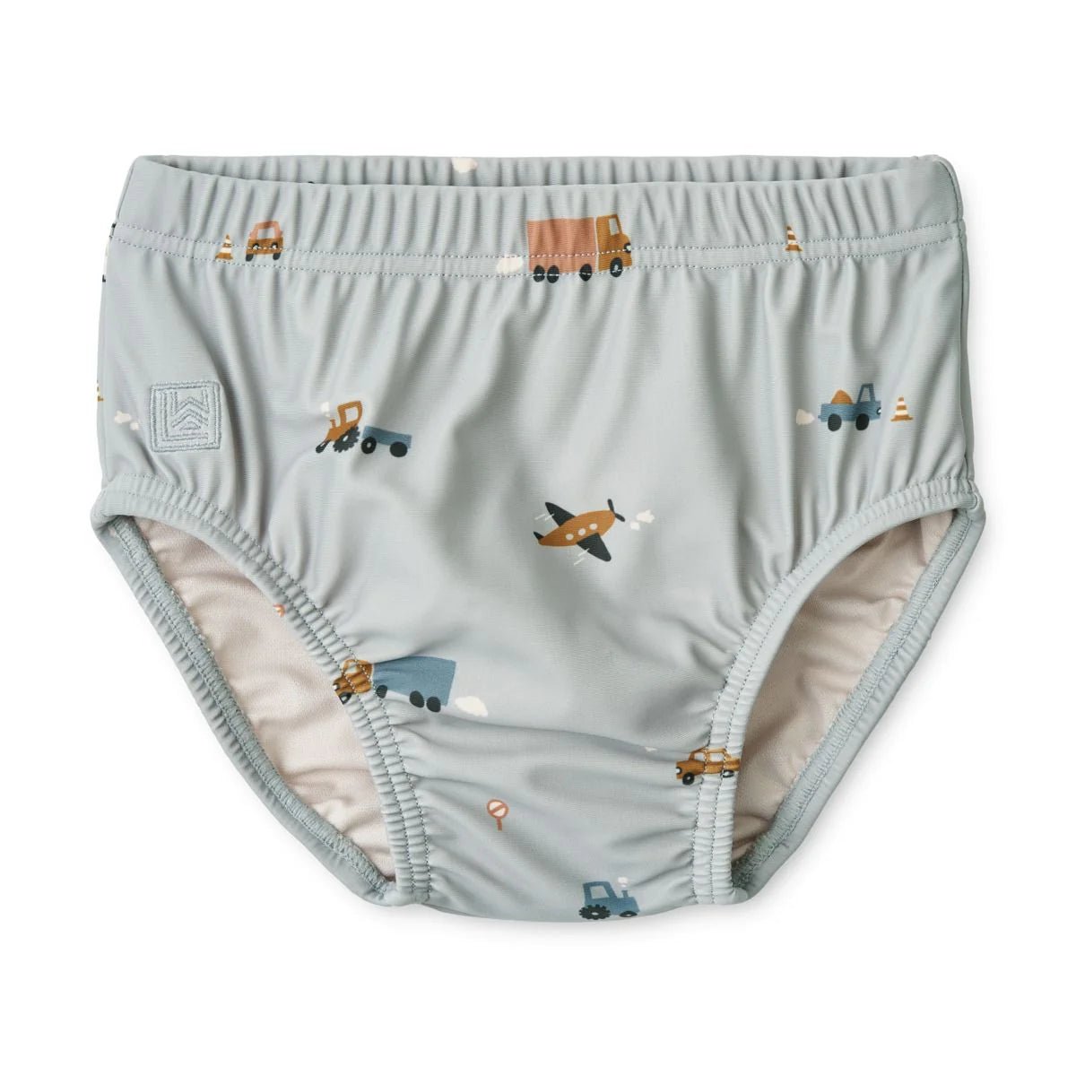 Anthony Baby printed Badehose in vehicles / dove blue - pilzessono.shop - zauberhafte Kinderdinge