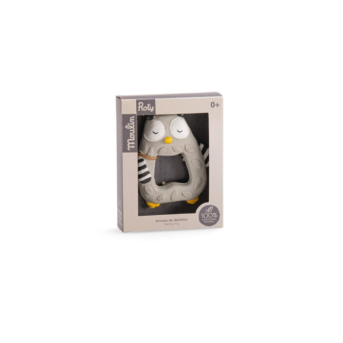 Auswahl an 12 Beißringen aus Naturkautschuk Les Moustaches von Moulin Roty ♡ - pilzessono.shop - zauberhafte Kinderdinge