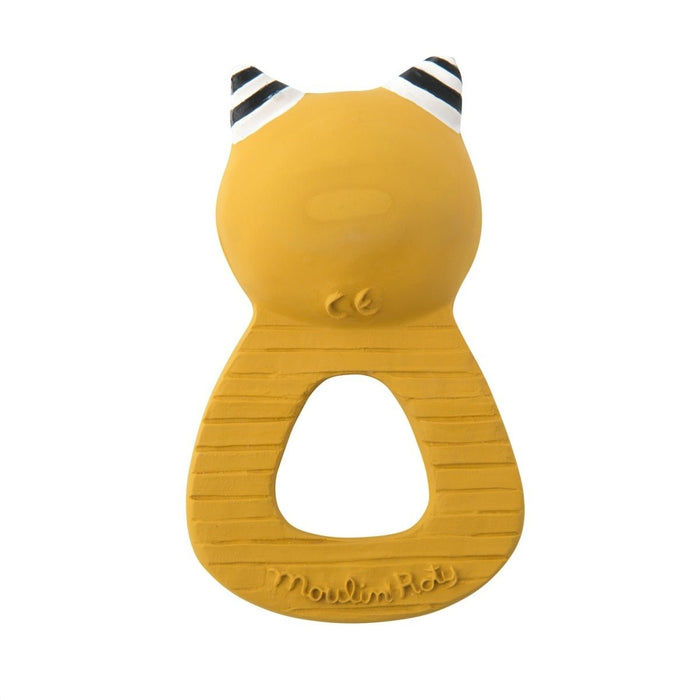 Auswahl an 12 Beißringen aus Naturkautschuk Les Moustaches von Moulin Roty ♡ - pilzessono.shop - zauberhafte Kinderdinge