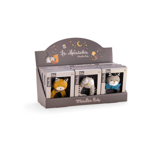 Auswahl an 12 Beißringen aus Naturkautschuk Les Moustaches von Moulin Roty ♡ - pilzessono.shop - zauberhafte Kinderdinge
