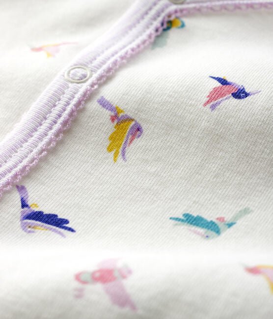⋙Baby - Strampler ohne Fuß aus Rippstrick mit Vogel Druck von Petit Bateau ♡ - pilzessono.shop - zauberhafte Kinderdinge