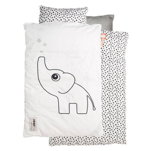 Babybettwäsche von Donebydeer grau/weiß - pilzessono.shop - zauberhafte Kinderdinge