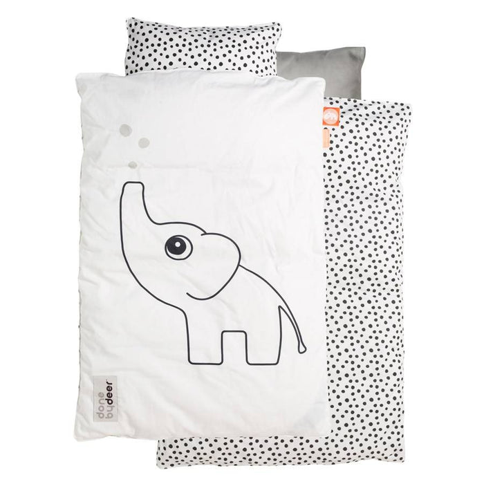 Babybettwäsche von Donebydeer grau/weiß - pilzessono.shop - zauberhafte Kinderdinge