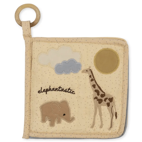 ♡ Babybuch | Fabric Book Zoo | brazilian sand von Konges Sløjd - pilzessono.shop - zauberhafte Kinderdinge