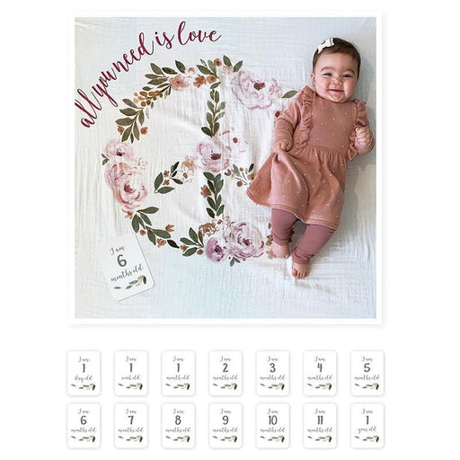 Baby's First Year™ Mulltuch & Karten Set / All you need is love - pilzessono.shop - zauberhafte Kinderdinge