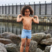 Badeshorts Gwen - Stone Blue Triangle - pilzessono.shop - zauberhafte Kinderdinge