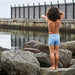 Badeshorts Gwen - Stone Blue Triangle - pilzessono.shop - zauberhafte Kinderdinge