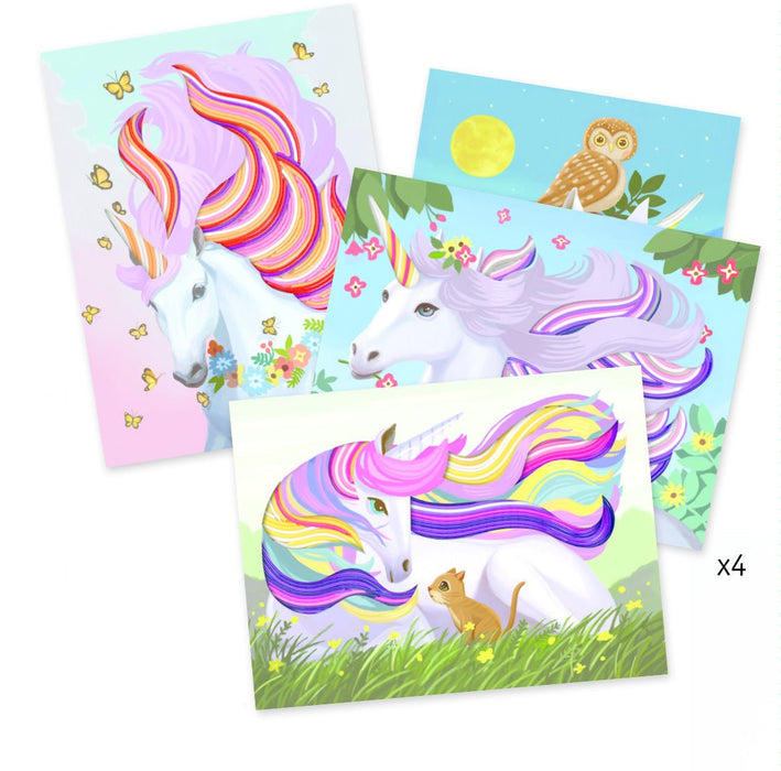 Bastelset Einhorn mit Scoubidou-Bändern von Djeco - pilzessono.shop - zauberhafte Kinderdinge
