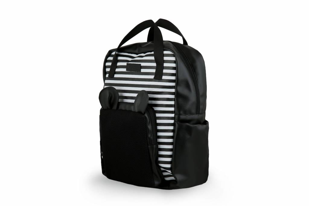 Bear backpack black & striped - pilzessono.shop - zauberhafte Kinderdinge