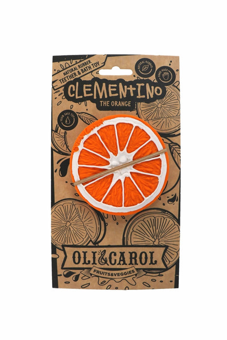 Beißring Clementino the Orange in orange - pilzessono.shop - zauberhafte Kinderdinge