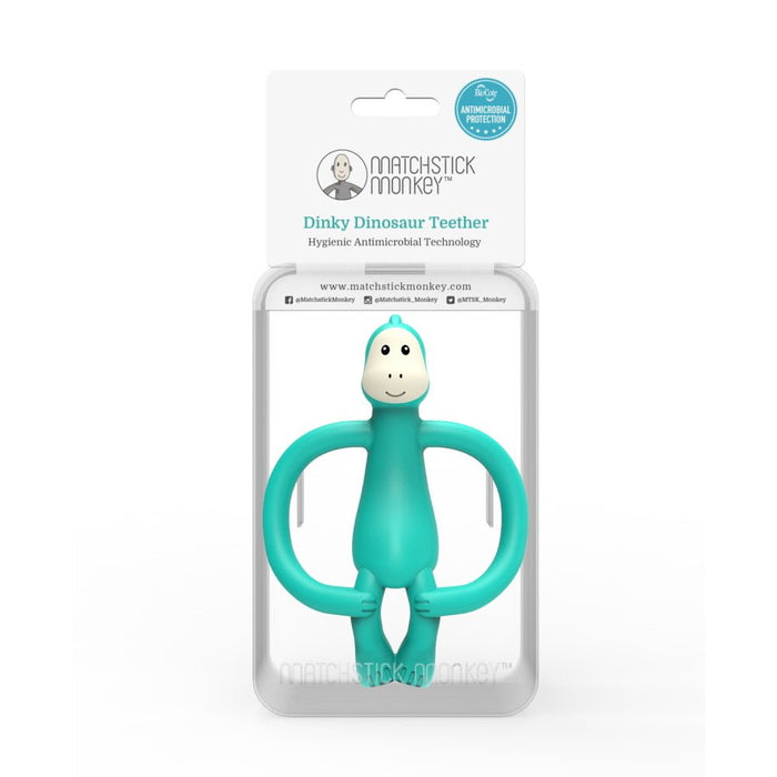 ⋙ Beißring Dinosaurier in türkis von Matchstick Monkey ♥ - pilzessono.shop