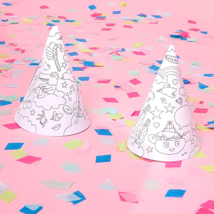Bemalbare Partyhüte, 8 Stück Packung - pilzessono.shop - zauberhafte Kinderdinge
