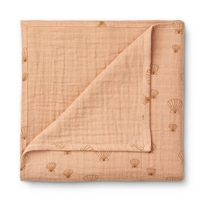 Ben muslin swaddle print Sea shell / Pale tuscany - pilzessono.shop - zauberhafte Kinderdinge
