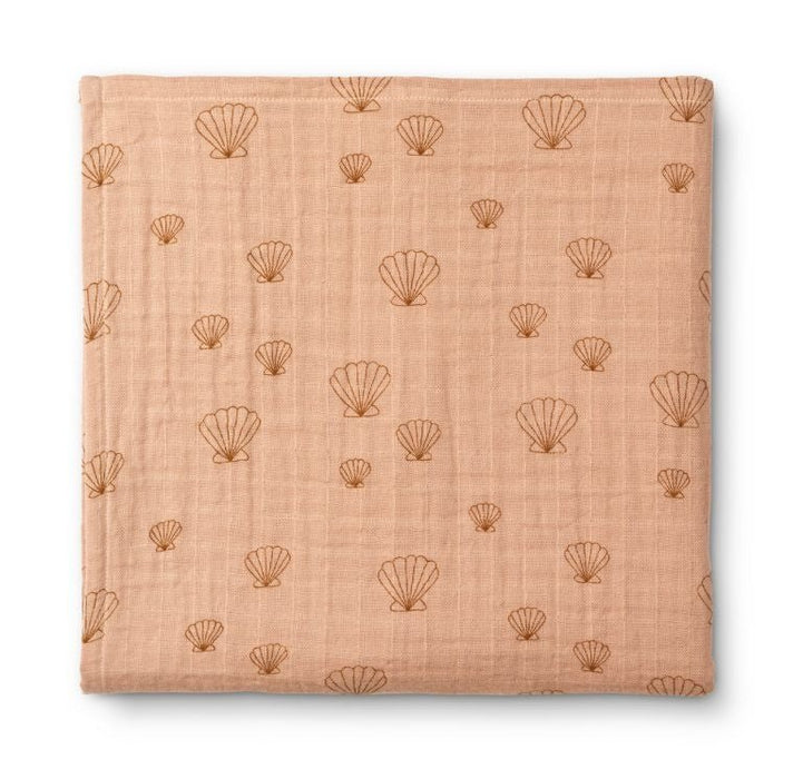 Ben muslin swaddle print Sea shell / Pale tuscany - pilzessono.shop - zauberhafte Kinderdinge