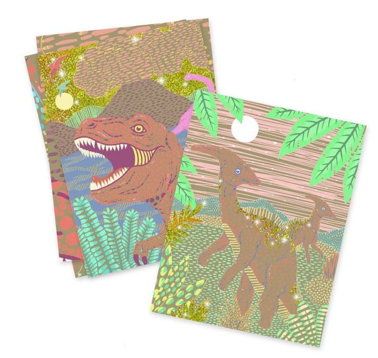 Bilder zum Auskratzen Dinosaurier von Djeco - pilzessono.shop - zauberhafte Kinderdinge
