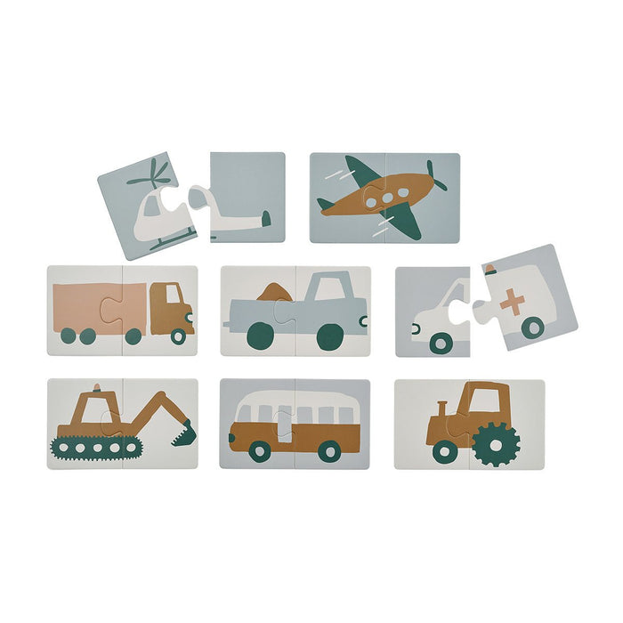 ⋙ Brett Puzzle Beginner | Vehicles dove blue Mix von Liewood ♥ - pilzessono.shop