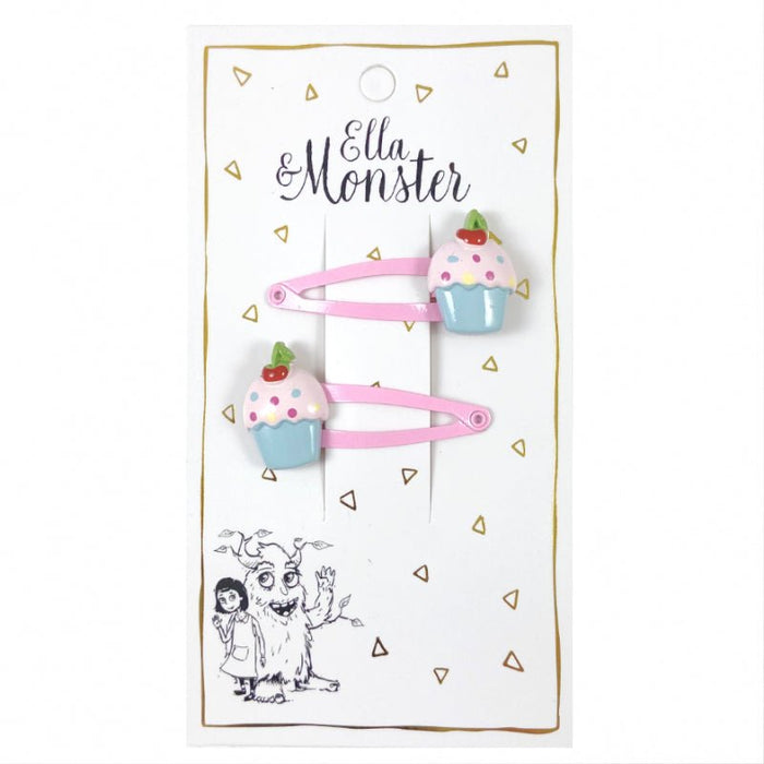 Cupcake Blue Haarspangen - pilzessono.shop - zauberhafte Kinderdinge
