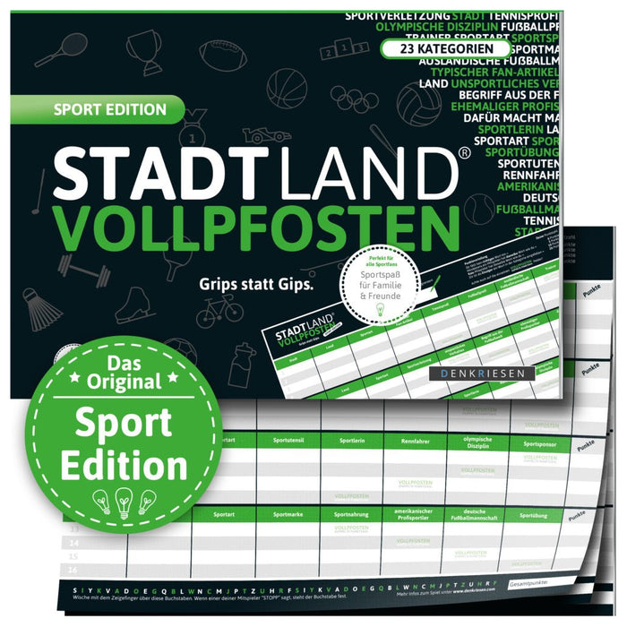 Denkriesen Stadt Land Vollpfosten SPORT EDITION - pilzessono.shop