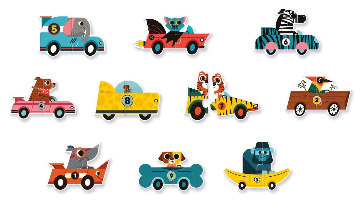 Duo Puzzle - Autorennen von Djeco - pilzessono.shop