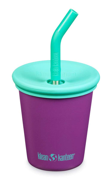 Edelstahl Trinkbecher Kid Cup 296ml mit Deckel und Trinkhalm von Klean Kanteen - pilzessono.shop