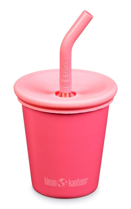 Edelstahl Trinkbecher Kid Cup 296ml mit Deckel und Trinkhalm von Klean Kanteen - pilzessono.shop
