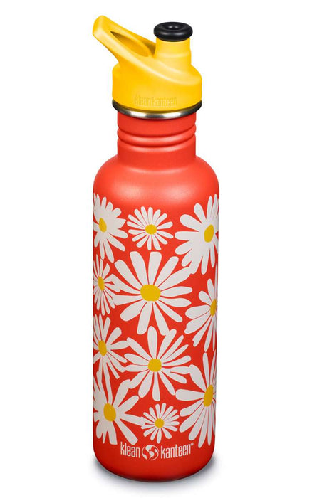 Edelstahl Trinkflasche Classic 800ml mit Sport Cap von Klean Kanteen - pilzessono.shop