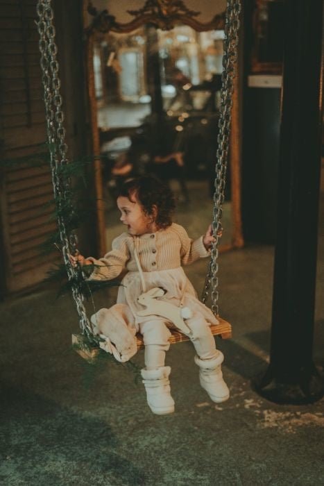 entzückendes Kleid JUNA in beige von Donsje ♡ - pilzessono.shop - zauberhafte Kinderdinge