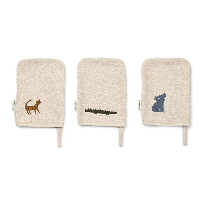 Francisco Washcloth 3-Pack All together / Sandy - pilzessono.shop - zauberhafte Kinderdinge