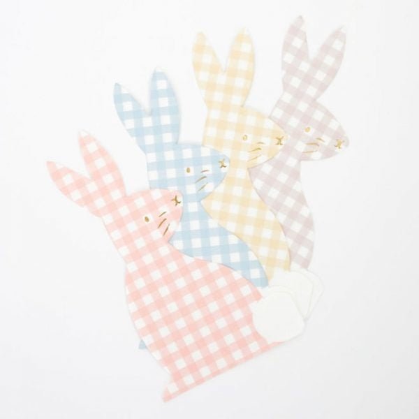 Gingham Bunny Napkins von Meri Meri ♡ - pilzessono.shop - zauberhafte Kinderdinge