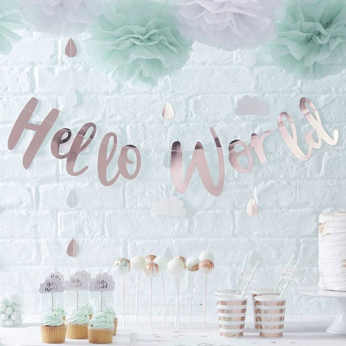 Girlande fuer die Baby-Shower-Party - pilzessono.shop - zauberhafte Kinderdinge