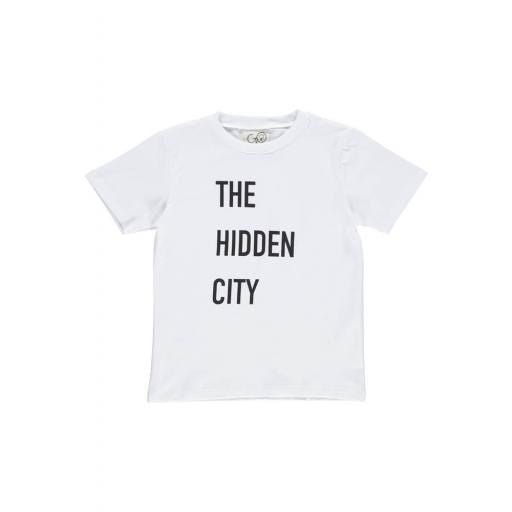 Gro T-Shirt weiß The hidden city - pilzessono.shop - zauberhafte Kinderdinge