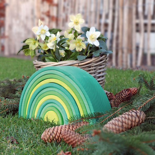 großer Regenbogen Waldgrün - pilzessono.shop - zauberhafte Kinderdinge