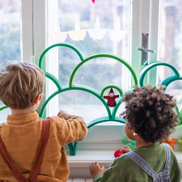 großer Regenbogen Waldgrün - pilzessono.shop - zauberhafte Kinderdinge