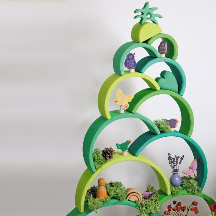 großer Regenbogen Waldgrün - pilzessono.shop - zauberhafte Kinderdinge