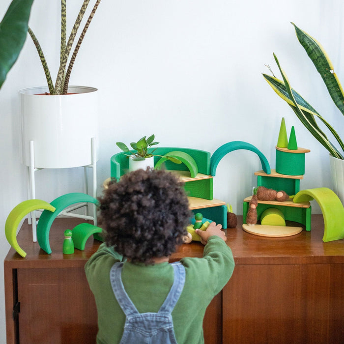 großer Regenbogen Waldgrün - pilzessono.shop - zauberhafte Kinderdinge