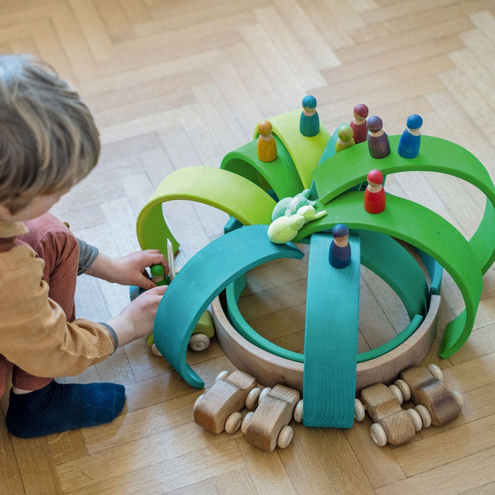 großer Regenbogen Waldgrün - pilzessono.shop - zauberhafte Kinderdinge