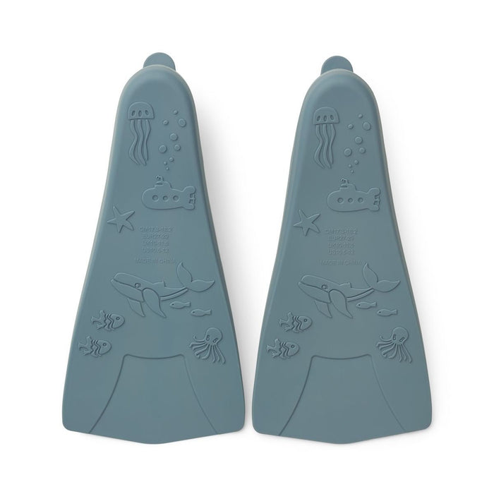 Gustav swim fins Whale blue - pilzessono.shop - zauberhafte Kinderdinge